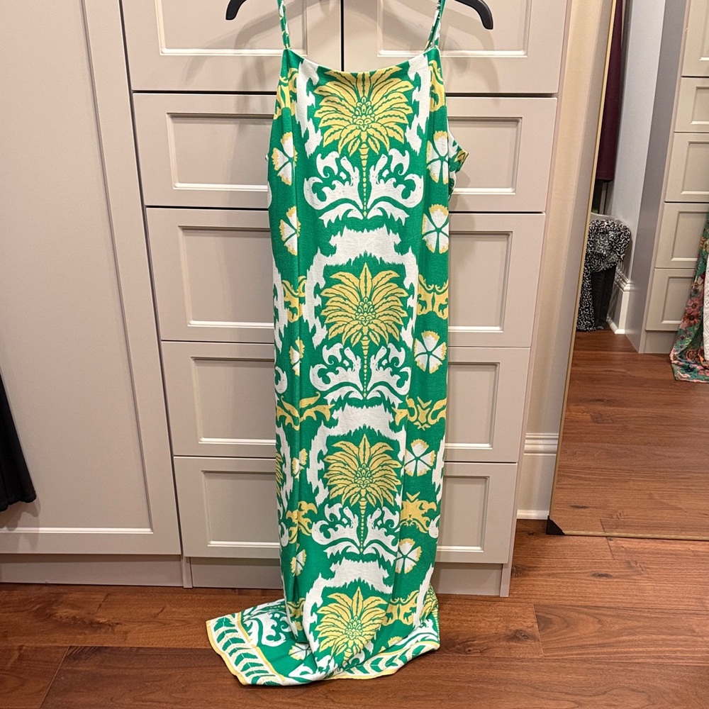 ANTONIO MELANI Green and Yellow Maxi Dress